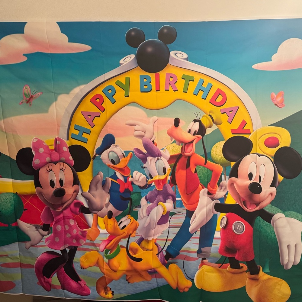 Disney Happy Birthday Party Backdrop